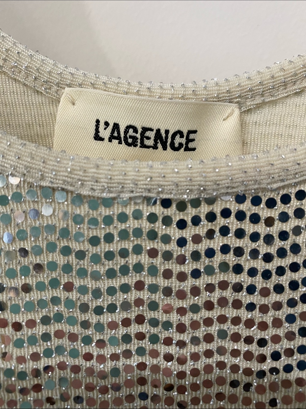 L'Agence Silver Sequin Tank Top XS - Picture 3 of 5
